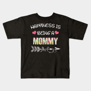 Happiness is being Mommy floral gift Kids T-Shirt